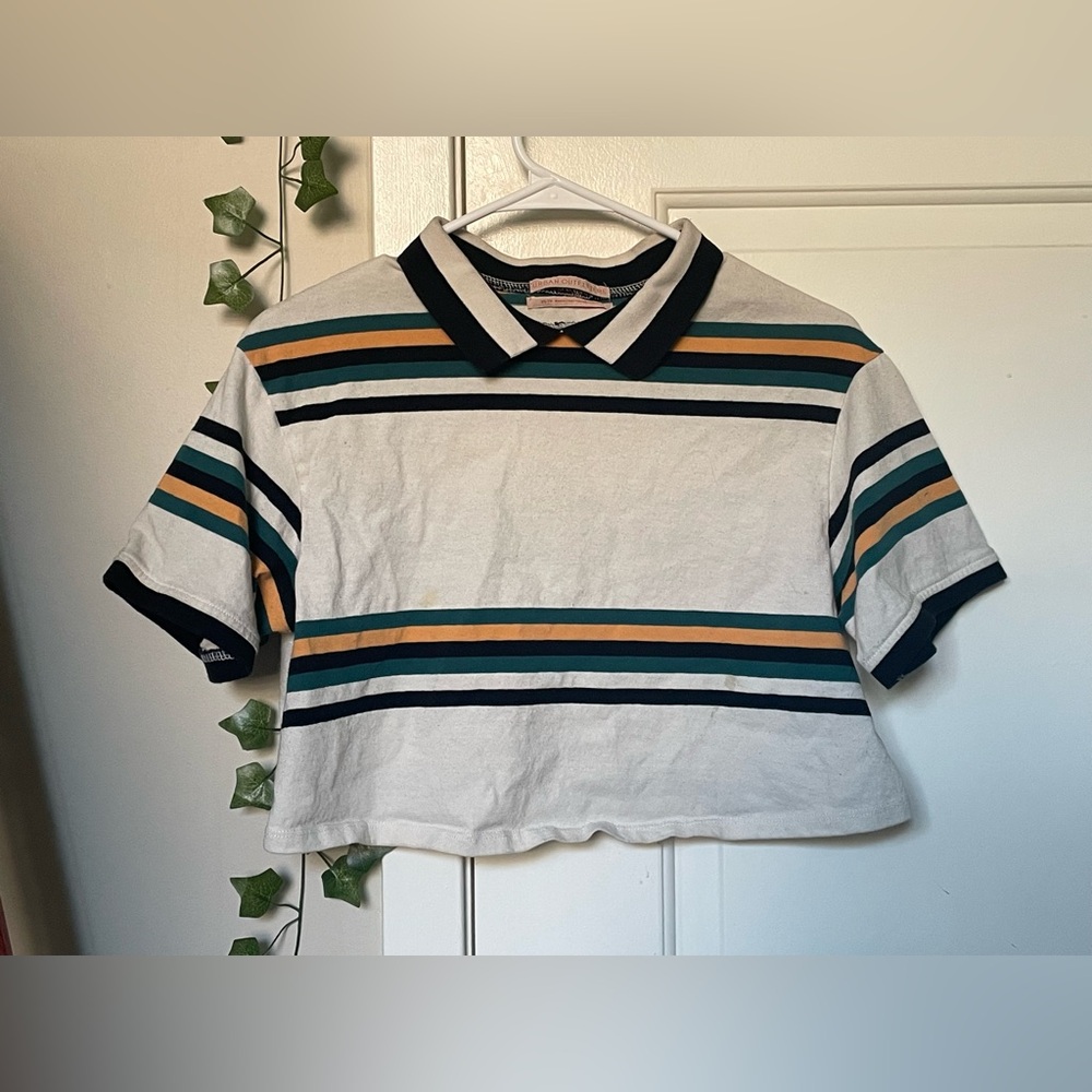 Urban Outfitters Cropped Striped Polo